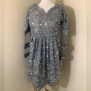 3pc sparkly sequin pakistani dress set
